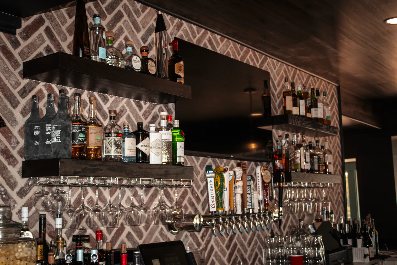 Bar bottles and taps